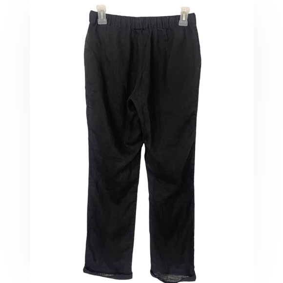 Tommy Hilfiger 100% Linen Black Pants Drawstring Pockets Pull on Women’s Size 2 - Picture 7 of 13